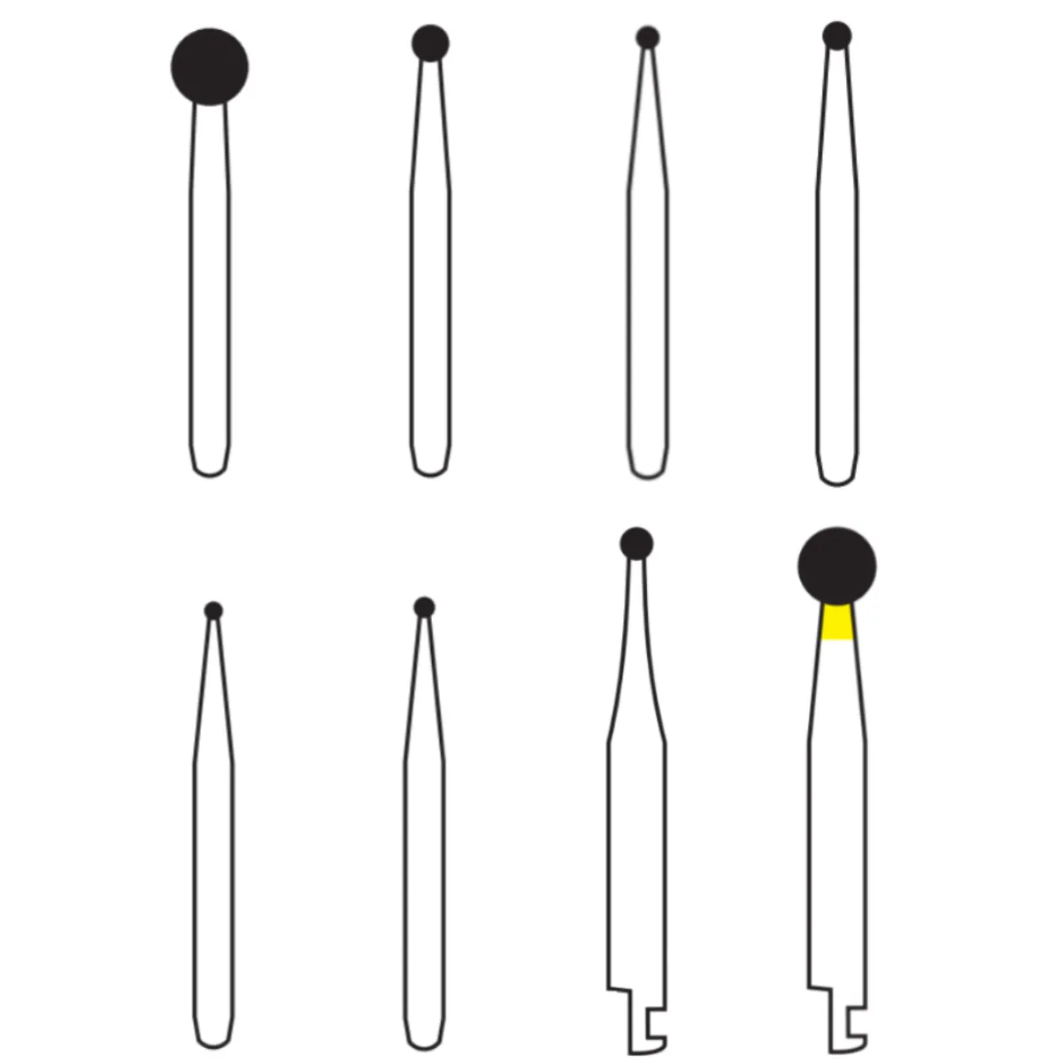 Pivo Ball Round CA Diamond Burs - BR (Pack Of 5)