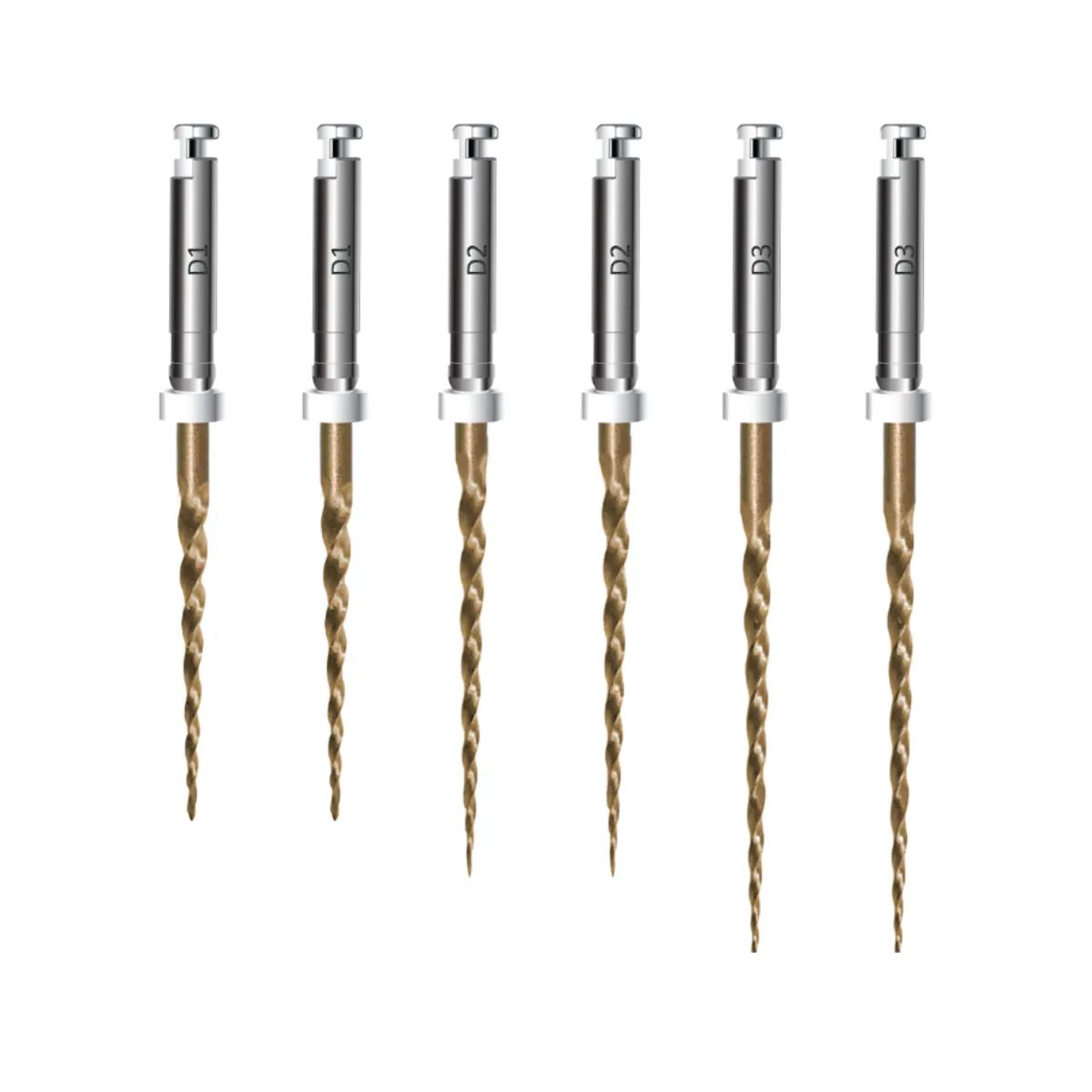 Endoart Retreatment Gold Rotary Files Kit Assorted D1-D3 (Pack of 6) 