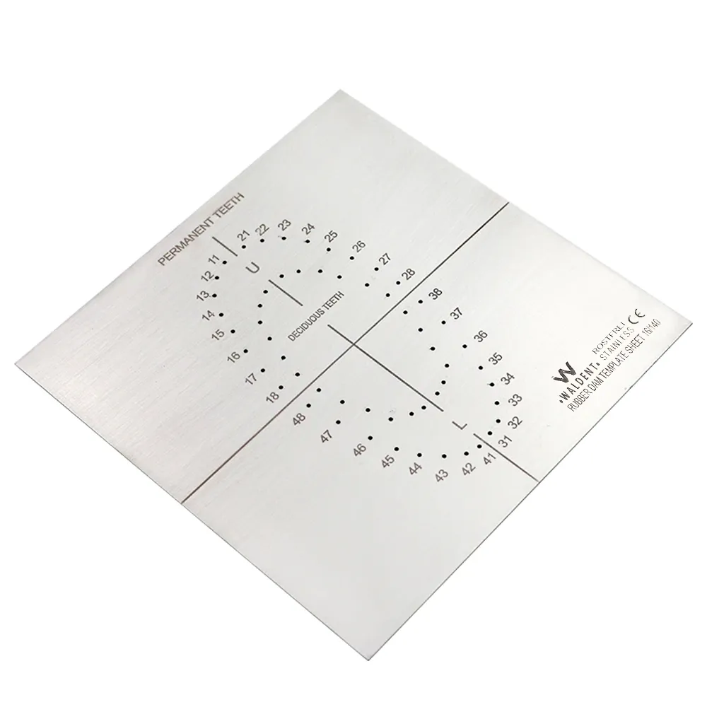 Waldent Rubber Dam Template Sheet (16/140)