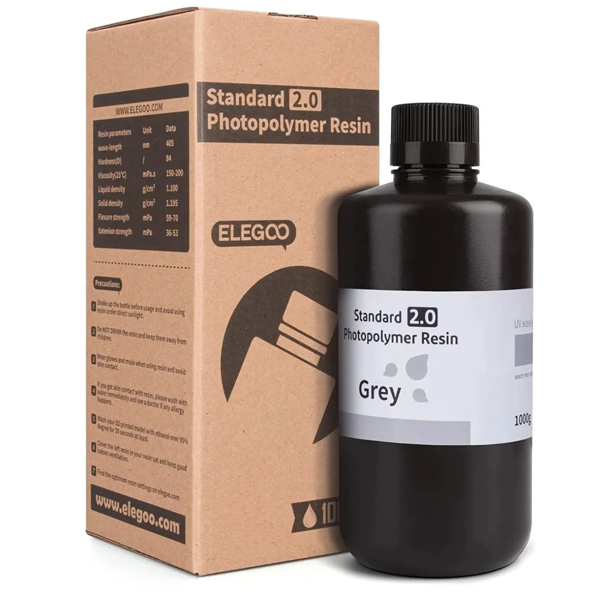 Elegoo Standard 2.0 3D Printing Photopolymer Dental Model Resin 1Kg 
