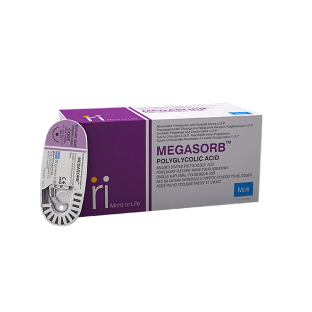 Meril Megasorb #5-0 Polyglycolic Acid Suture (MS2303) - Pack of 12