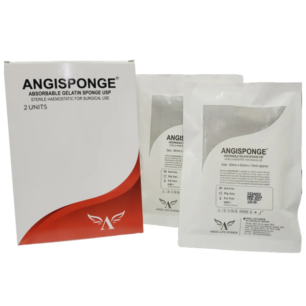 Angle Life Angiosponge Absorbable Gelatin Sponge 80 x 50 x 10mm (Pack of 2)