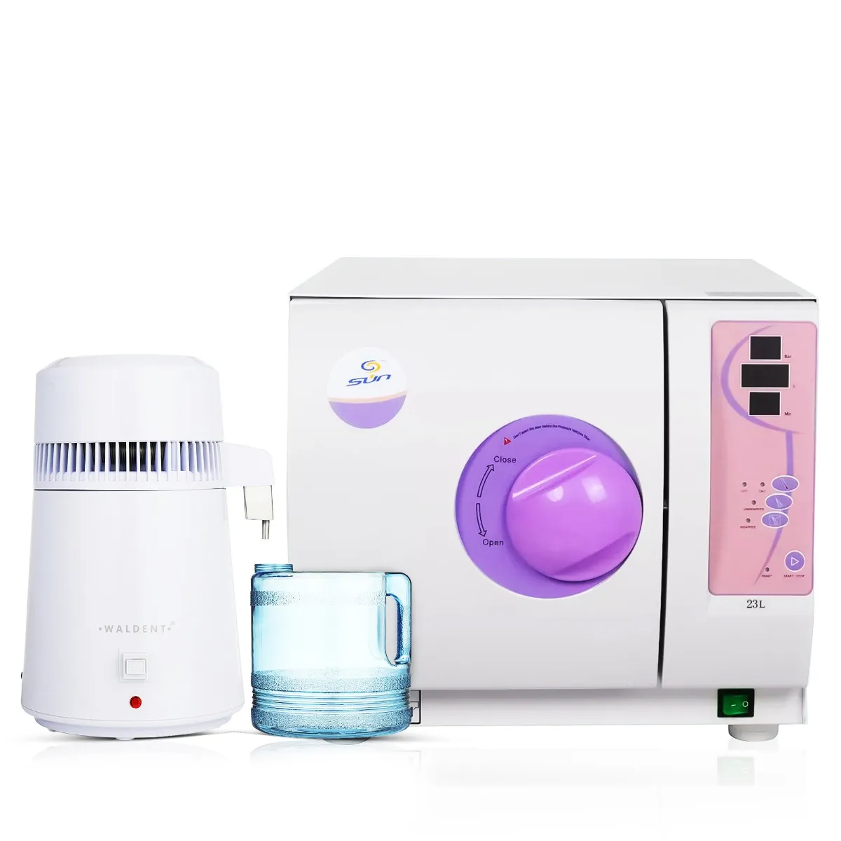 Sun B-Class Autoclave with Printer + Waldent Water Distiller BST-007 Combo