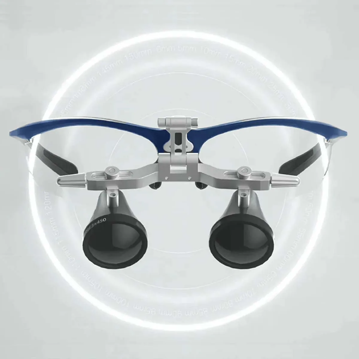 Eighteeth Brilliance Surgical Loupes (Working distance 350mm) Blue Frame Without Headlight 