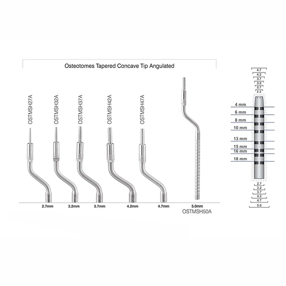 GDC Osteotomes Concave Curved with Cassette Set Of 6 (OSTMSHAWC6)