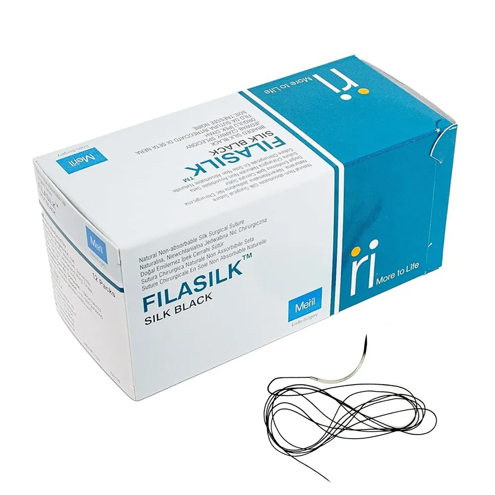 Meril Filasilk #5-0 Black Braided Silk Suture