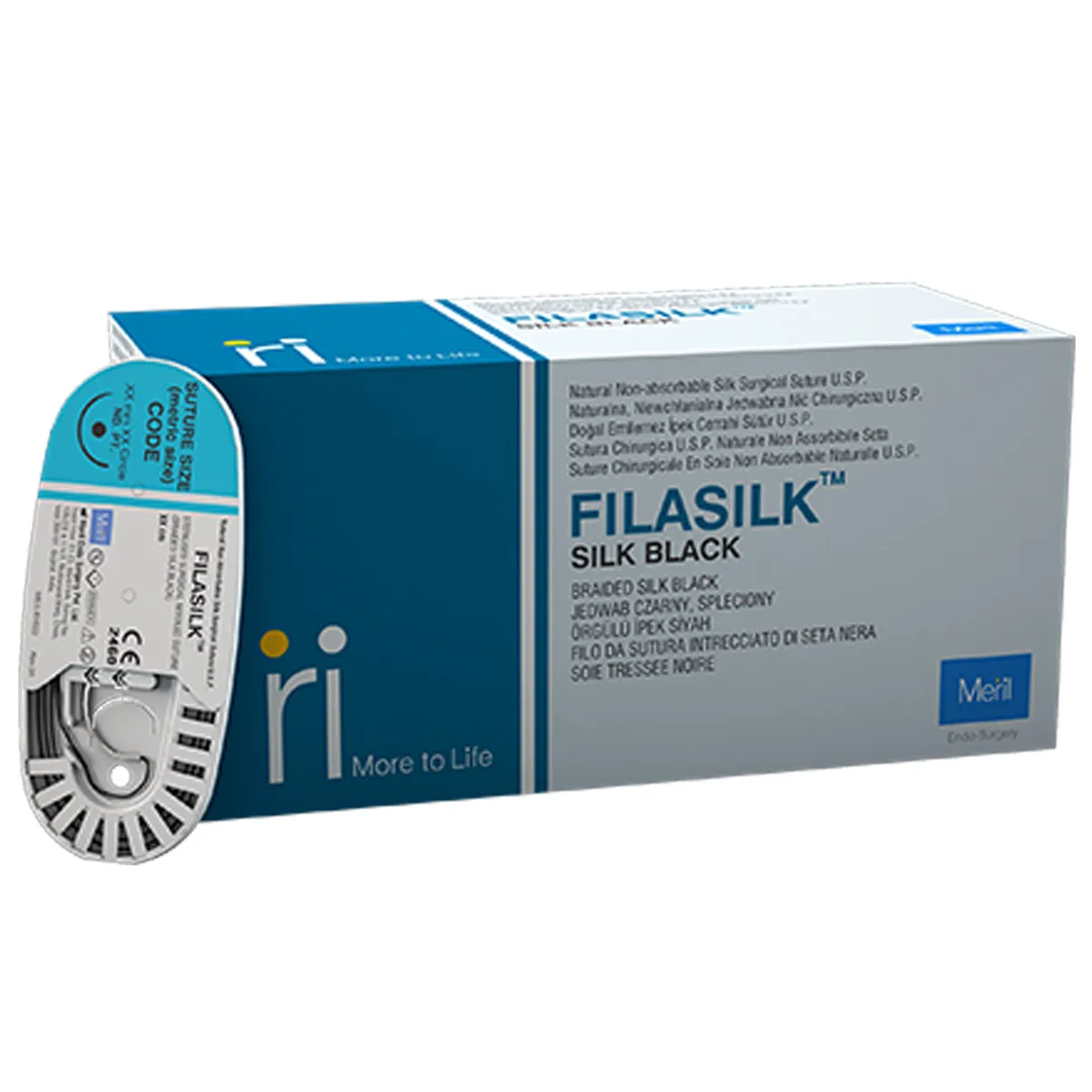 Meril Filasilk #2-0 Black Braided Silk Suture