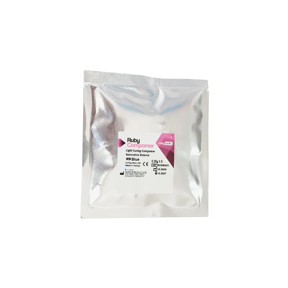 Rubydent Rubycompomer Light Curing Compomer Restorative Material Capsules - Shade Blue 