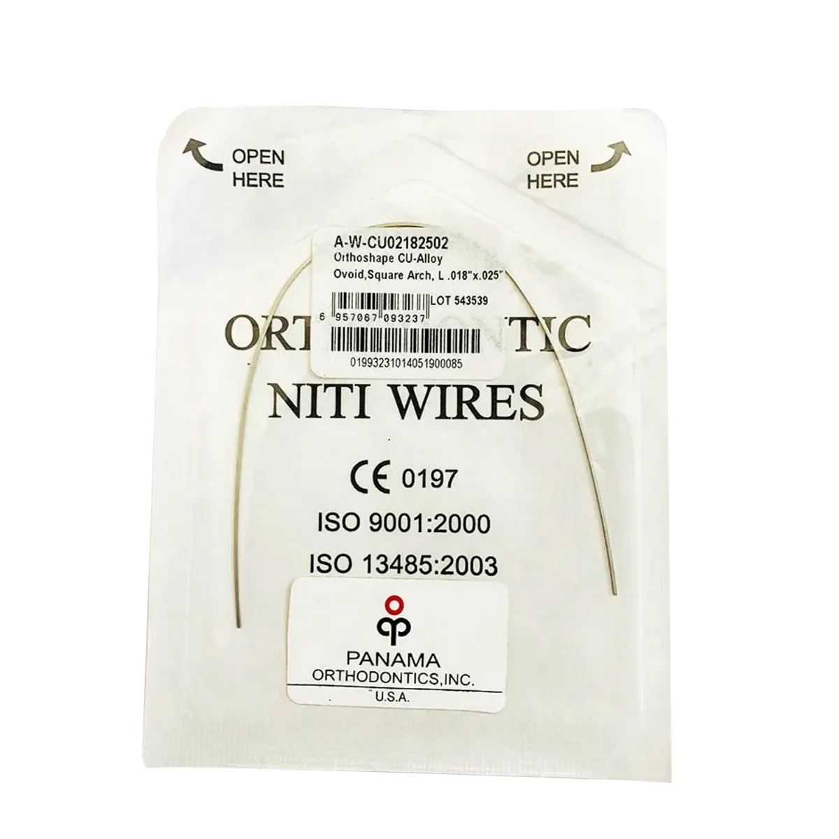 Panama Orthodontics Cu-Alloy Archwires - Rectangular, Ovoid Form