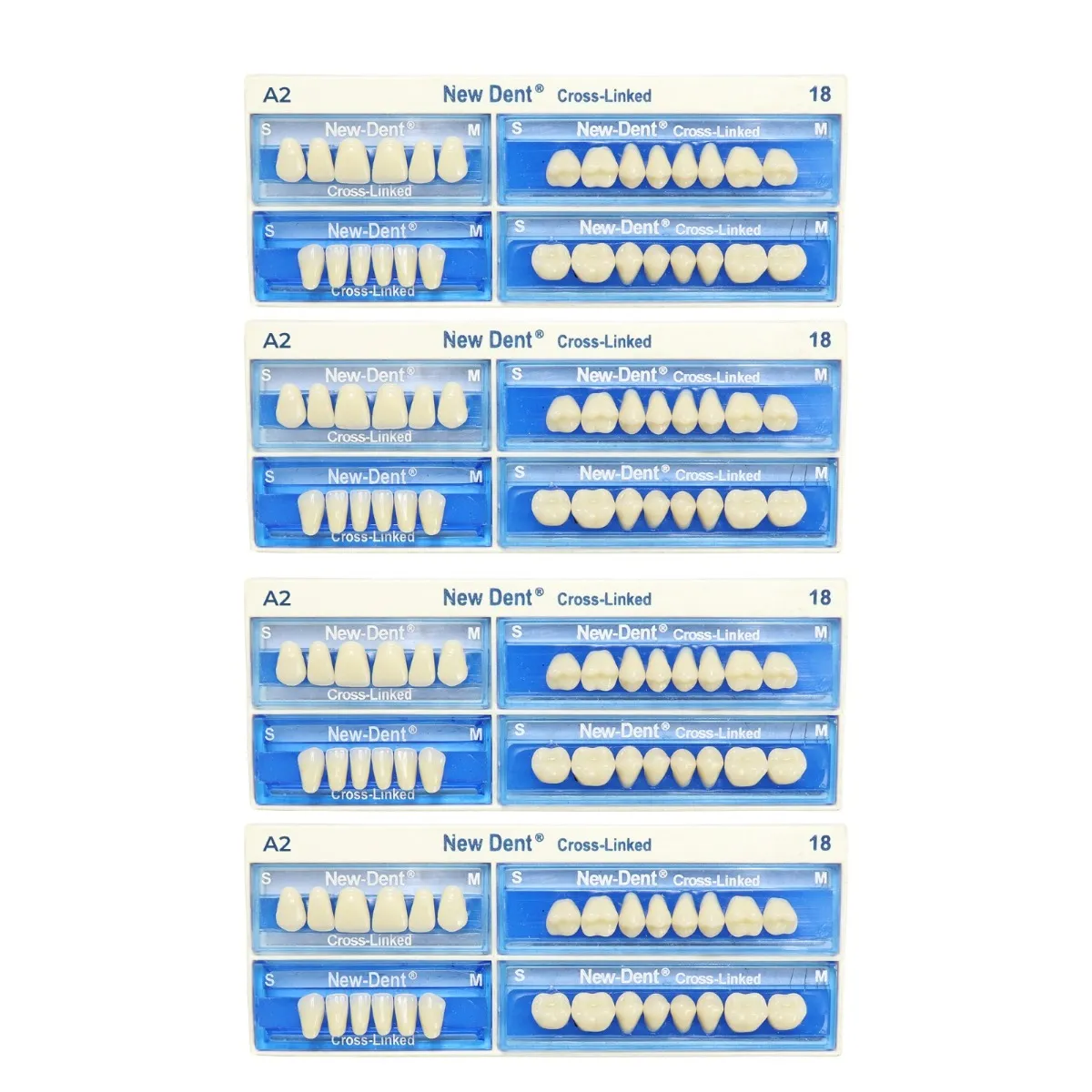 API Acrylic Teeth Sets - NewDent A2 (Pack of 4 Sets)