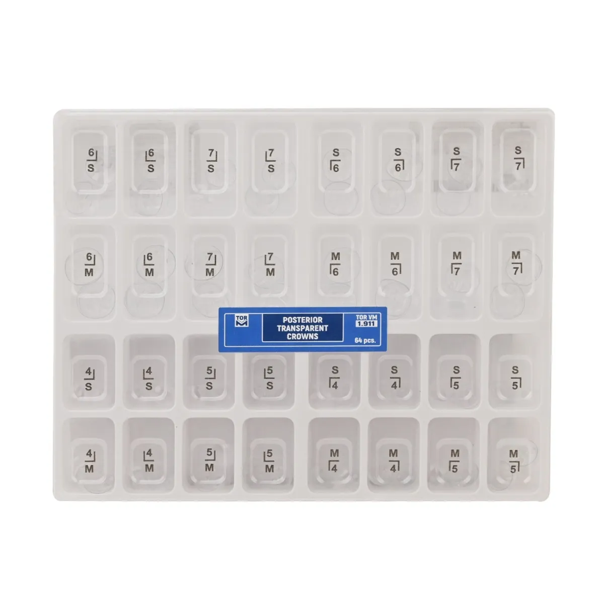 Tor Vm Transparent Crowns 64 pcs- Posterior No 1.911