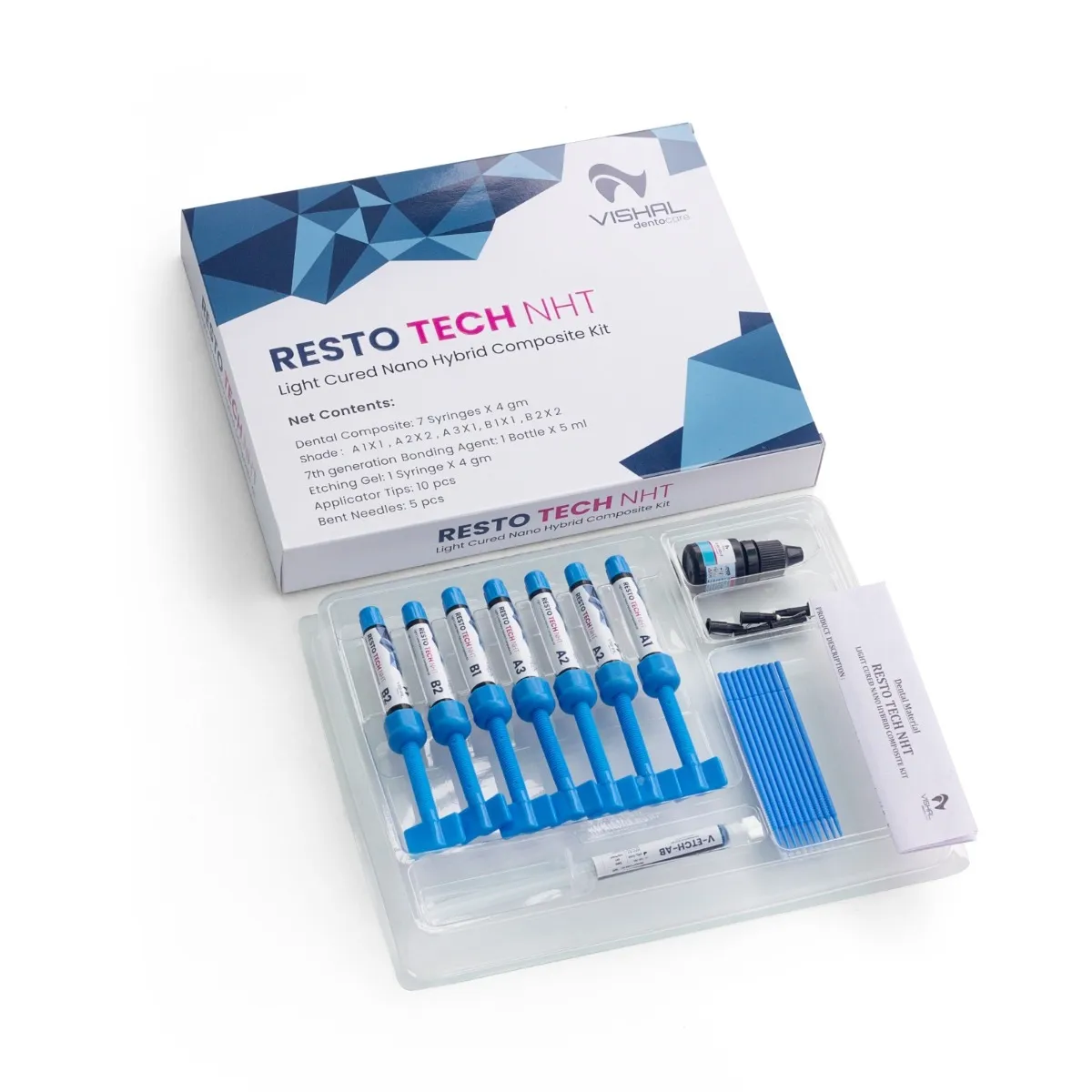 Vishal Dentocare Resto Tech NHT Light Cured Nano Hybrid Composite Kit     