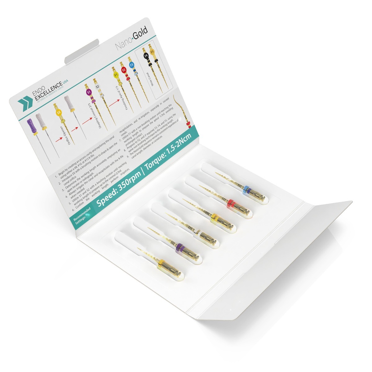 Endo Excellence Nano Gold Rotary Files -25mm Assorted SX-F3 (Pack of 6)