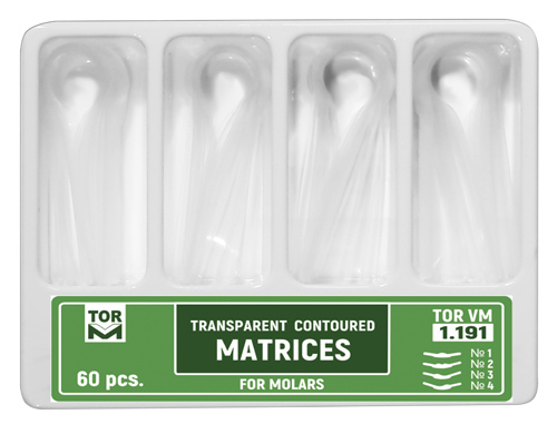 Tor Vm Transparent Contoured Matrices for Molars  (60pcs) No. 1.191