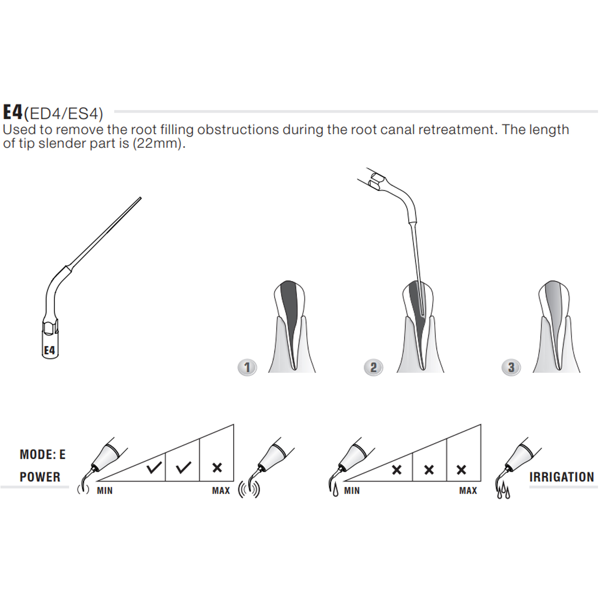 Woodpecker Scaler Tip E4 for UDS & EMS Scalers