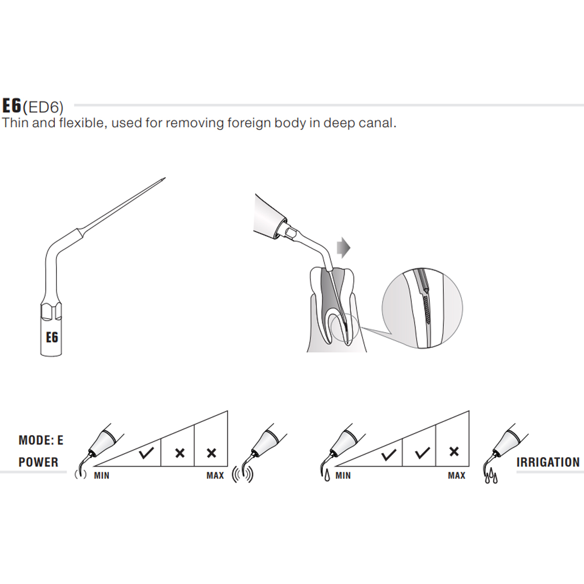 Woodpecker Scaler Tip E6 for UDS & EMS Scalers