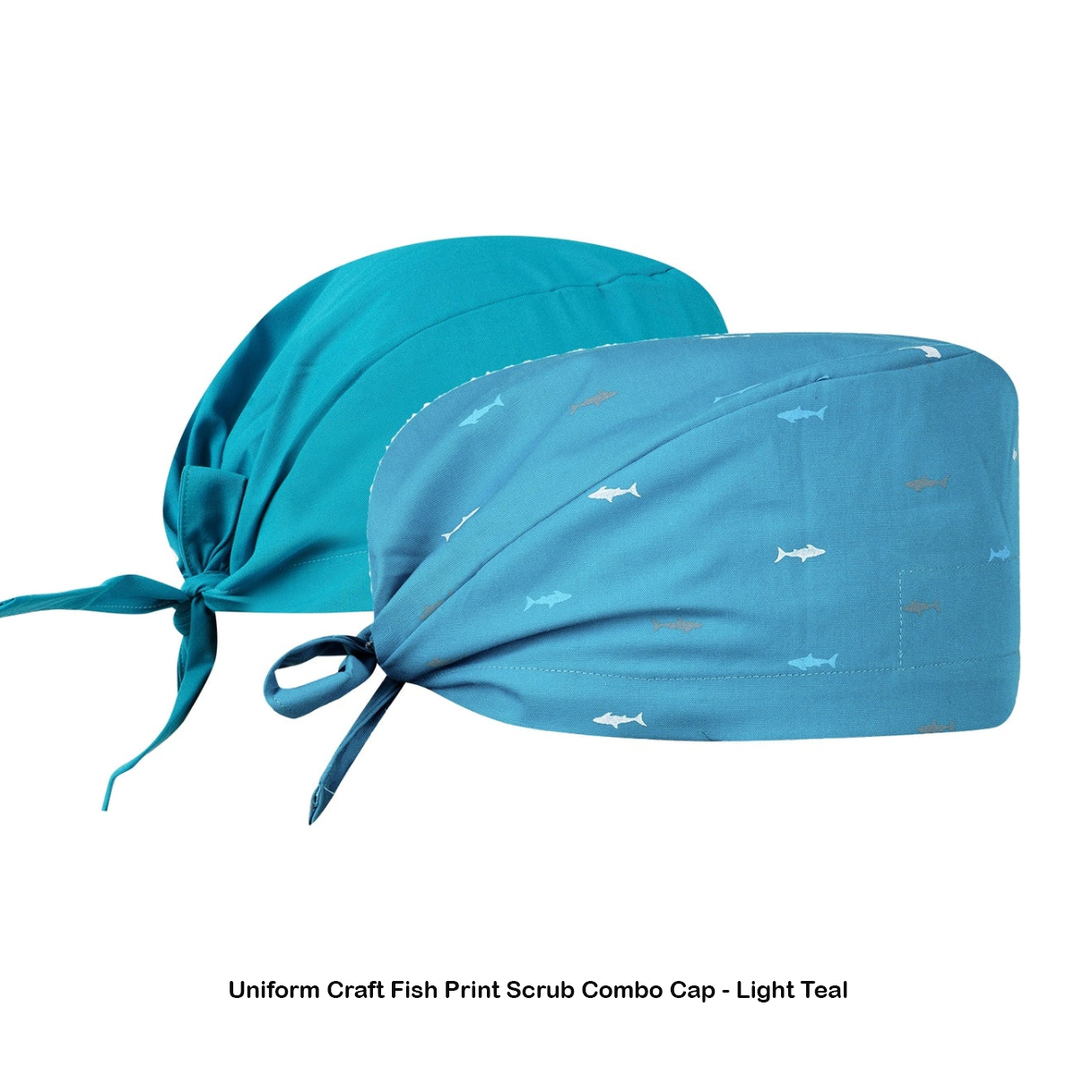 Uniform Craft Fish Print Scrub Combo Caps