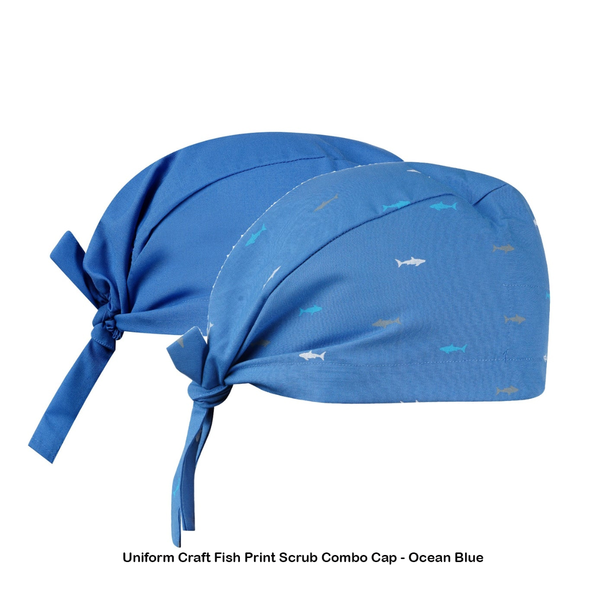 Uniform Craft Fish Print Scrub Combo Caps