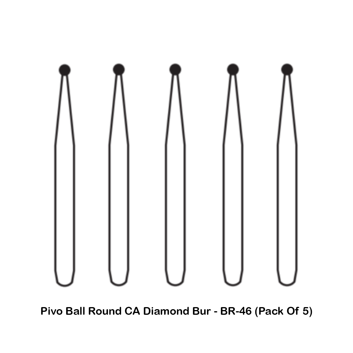 Pivo Ball Round Contra-angle Diamond Bur CA - BR-46 (Pack Of 5)