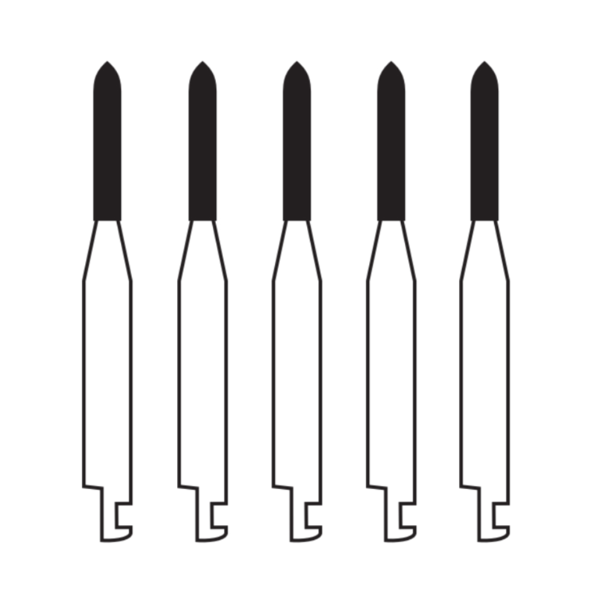 Pivo Straight Ogival End Contra-angle Diamond Bur CA - SO-21 (Pack Of 5)