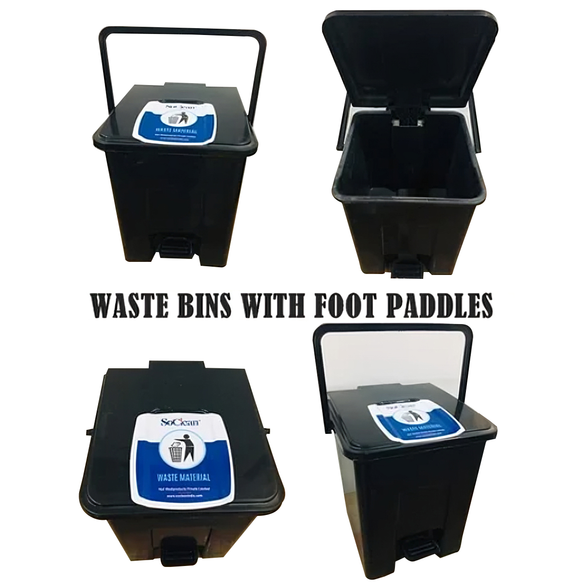 SoClean Bio-Medical Waste Bin With Foot Pedal 15L - Black