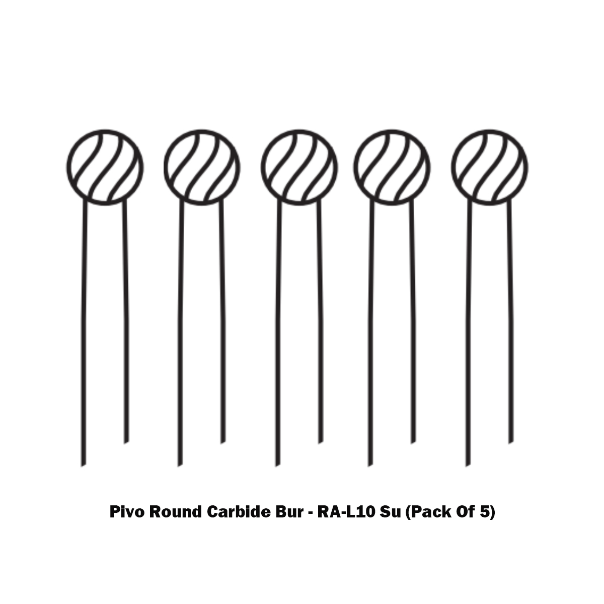 Pivo Round Carbide Contra-angle Burs - RA (Pack Of 5)