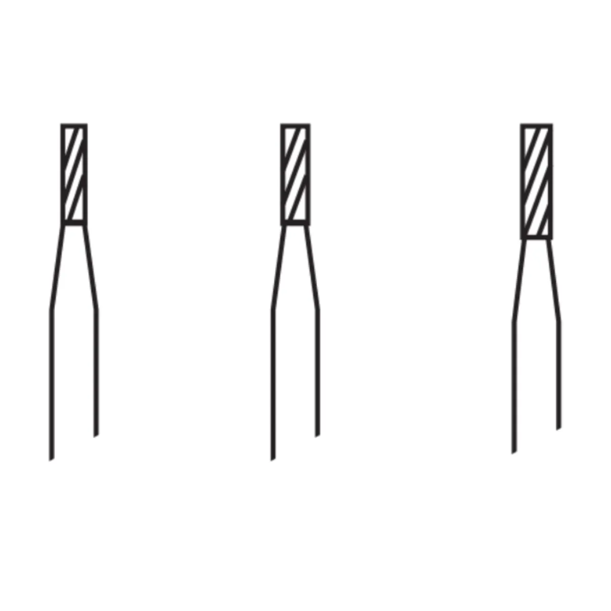 Pivo Straight Fissure Flat End Plain Cut Carbide Burs - RA (Pack Of 5)