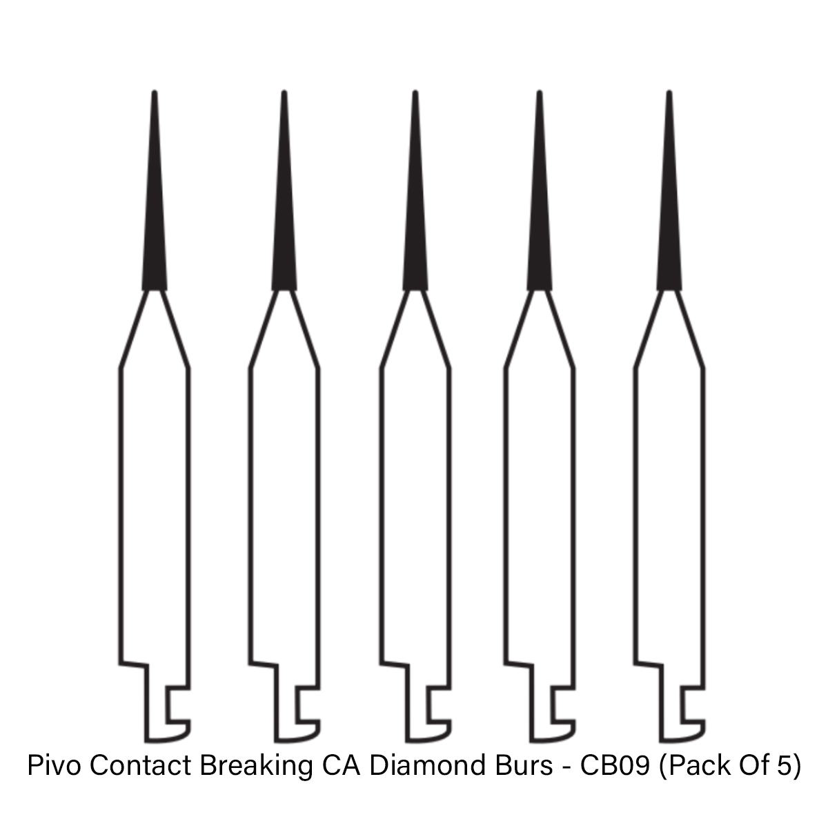 Pivo Contact Breaking Contra-angle Diamond Bur CA - CB09 (Pack Of 5)