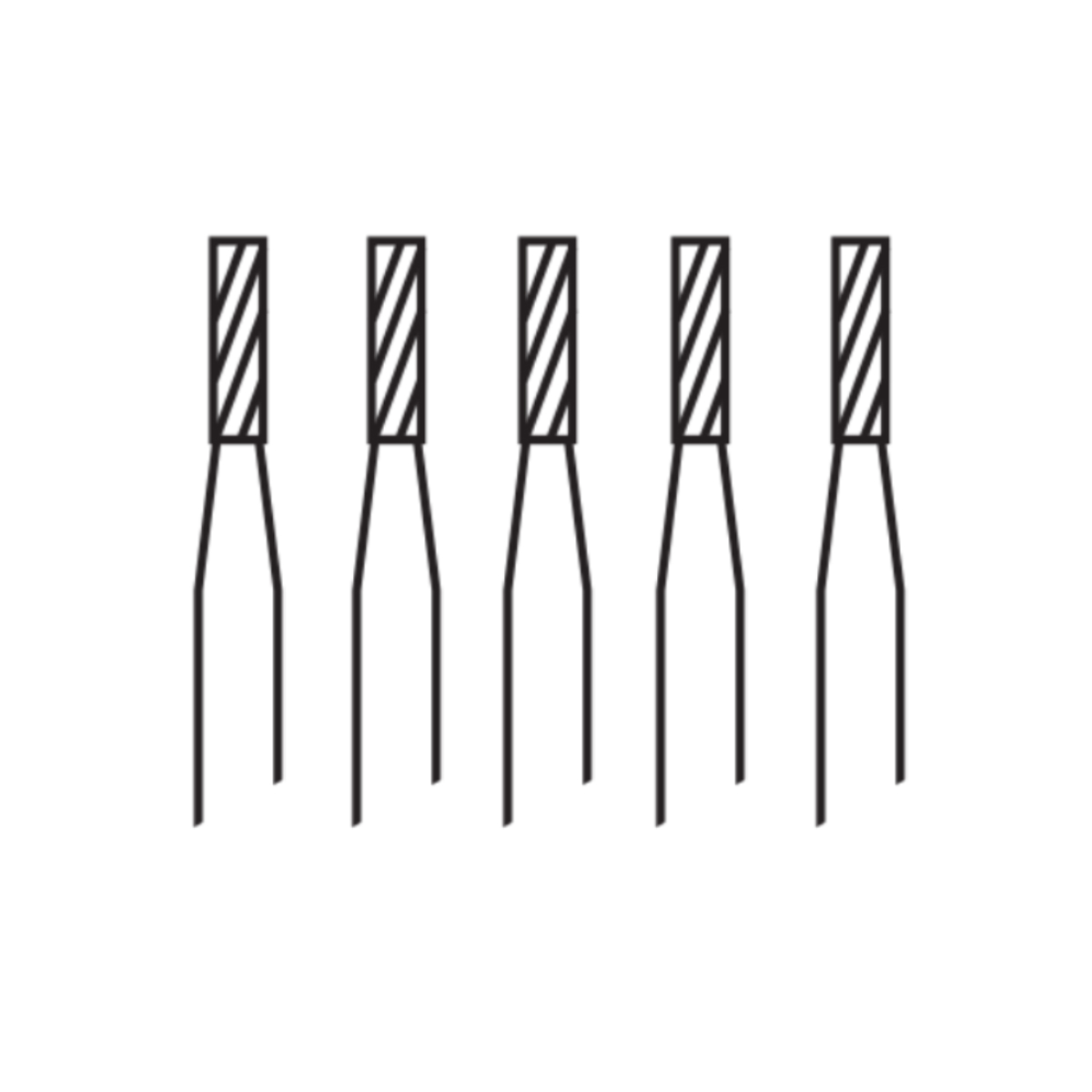 Pivo Straight Fissure Flat End Plain Cut Carbide Contra-angle Bur - RA-57 (Pack Of 5)