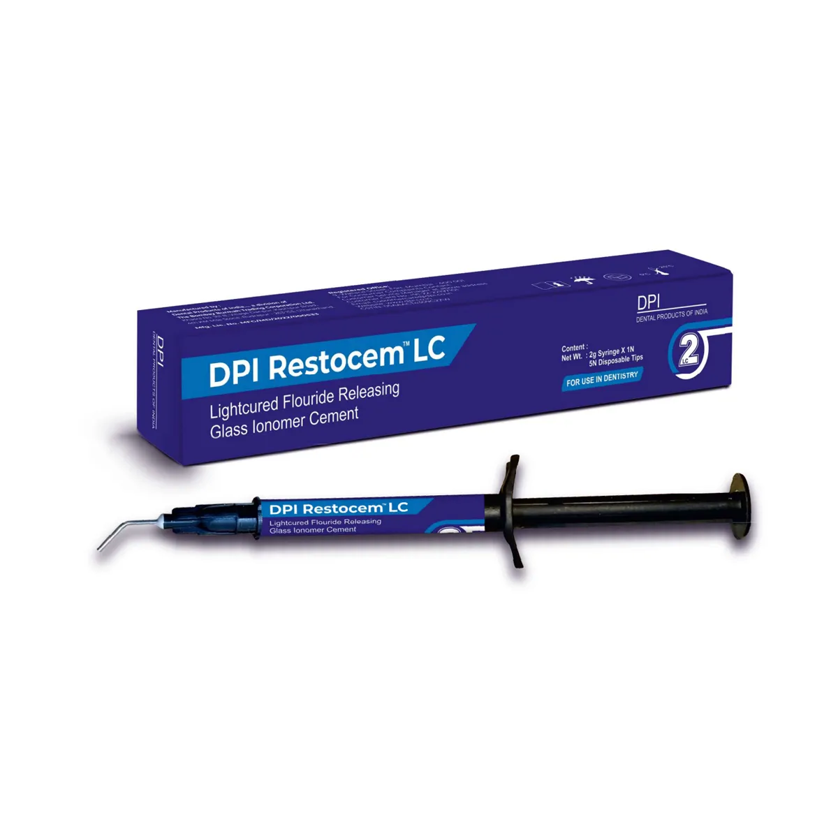 DPI Restocem LC Lightcured Flouride Releasing Glass lonomer Universal Restorative Cement