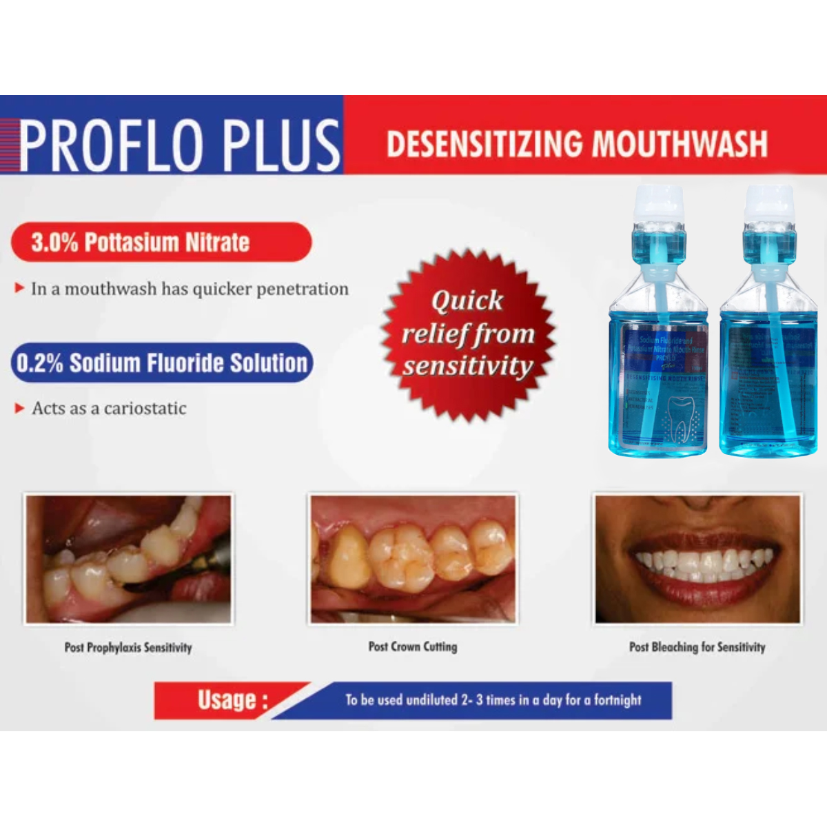 Sandika Pharma Proflo Plus Desensitising Mouthwash (Pack of 10)