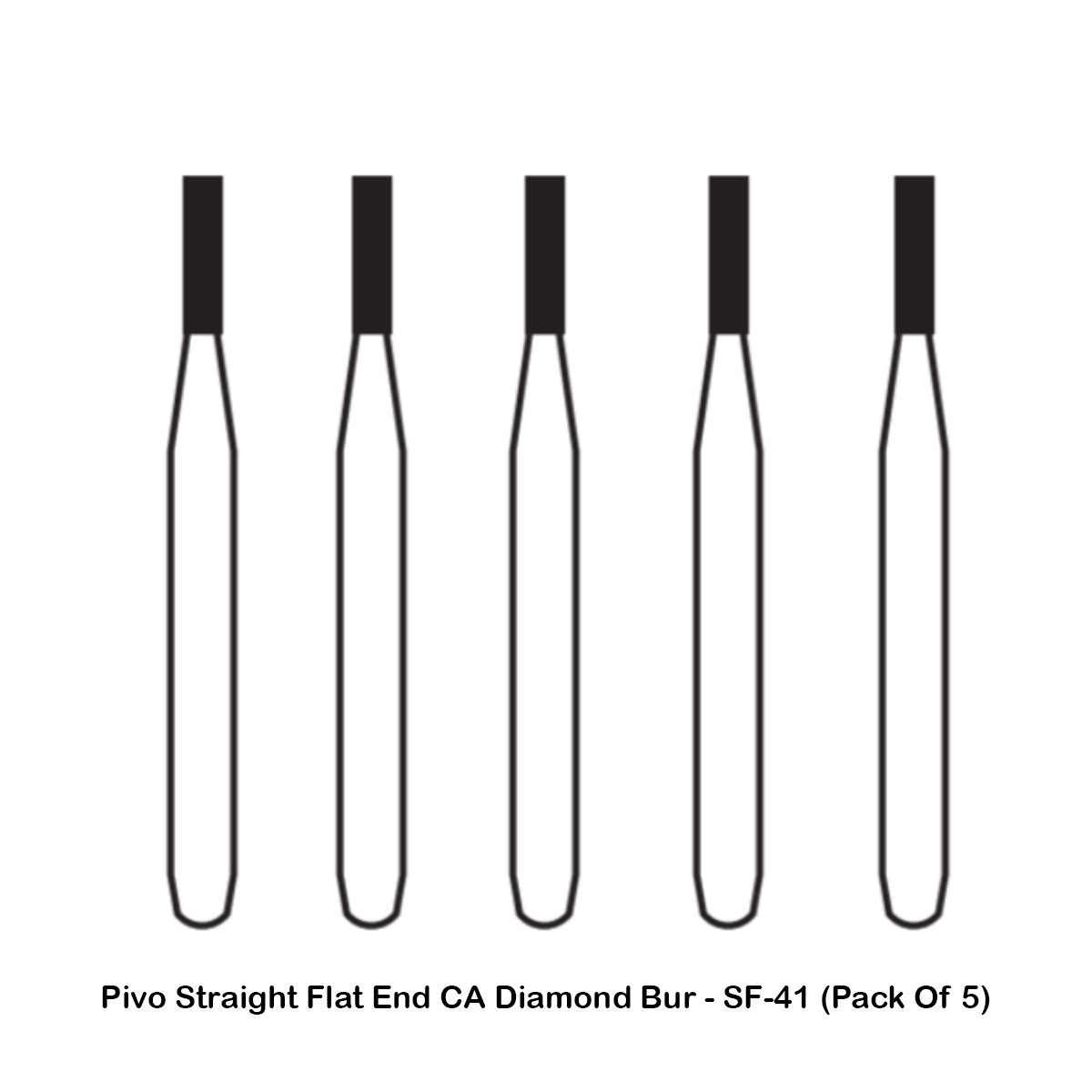 Pivo Straight Flat End Contra-angle Diamond Bur CA - SF-41 (Pack Of 5)
