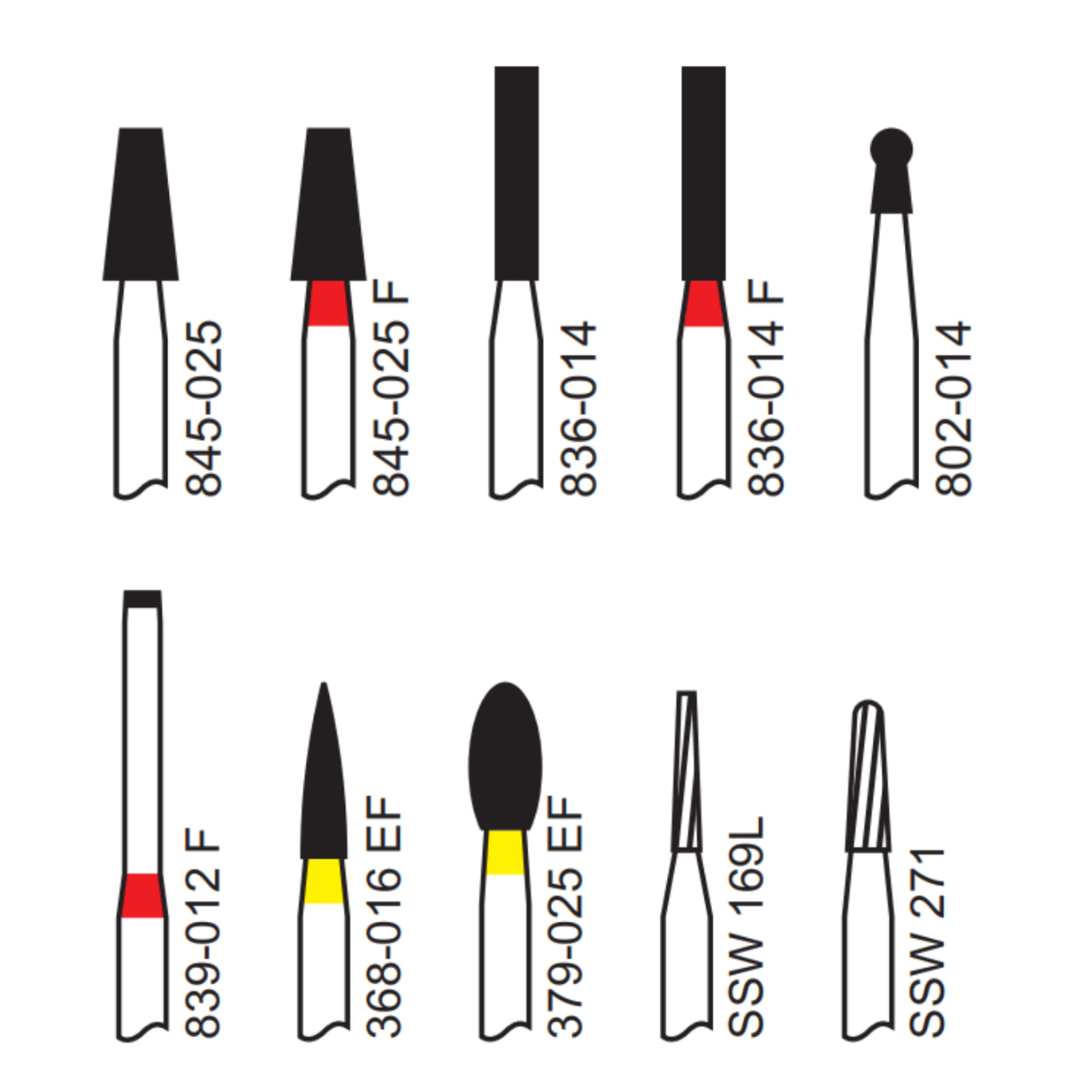 Pivo Inlay - Onlay Preparation Airotor Diamond Burs Kit (Set Of 10)