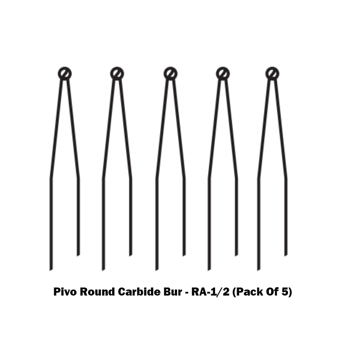Pivo Round Carbide Contra-angle Burs - RA (Pack Of 5)