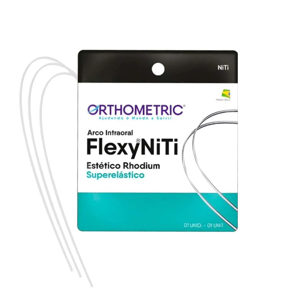 OrthoMetric Flexy NiTi Super Elastic Esthetic Rhodium Plated Archwires - Square (10/Pk)
