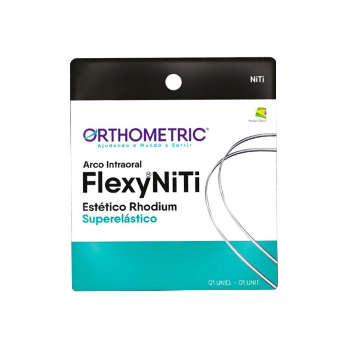 OrthoMetric Flexy NiTi Super Elastic Esthetic Rhodium Plated Square Archwire - 016X016 Lower - (52.15.1116)