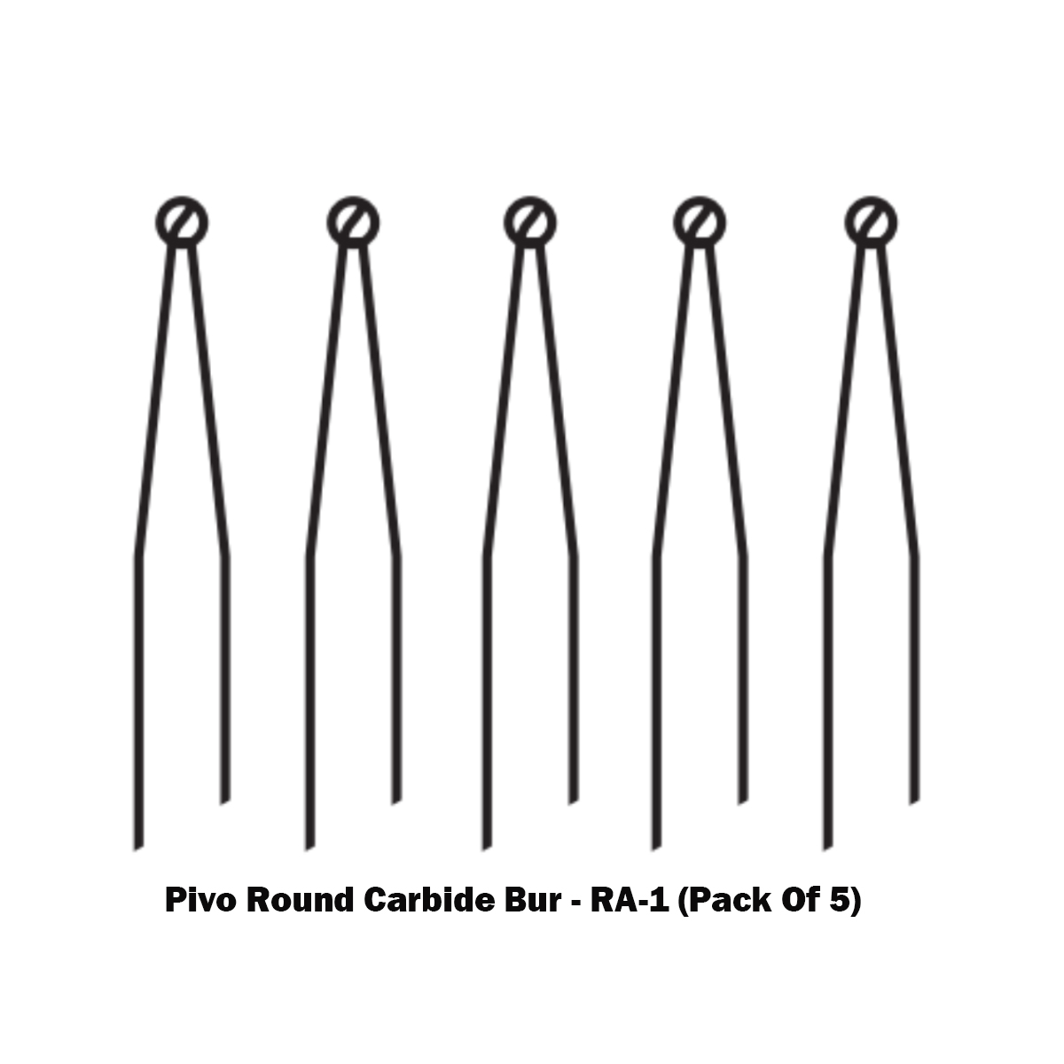 Pivo Round Carbide Contra-angle Burs - RA (Pack Of 5)