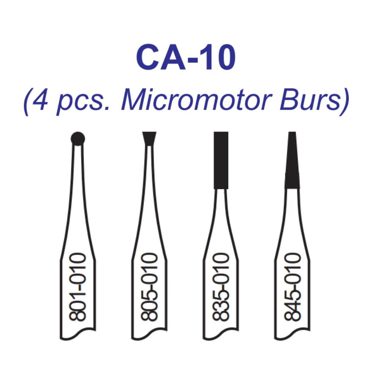 Pivo Micromotor Burs Kit - CA (Set Of 4)