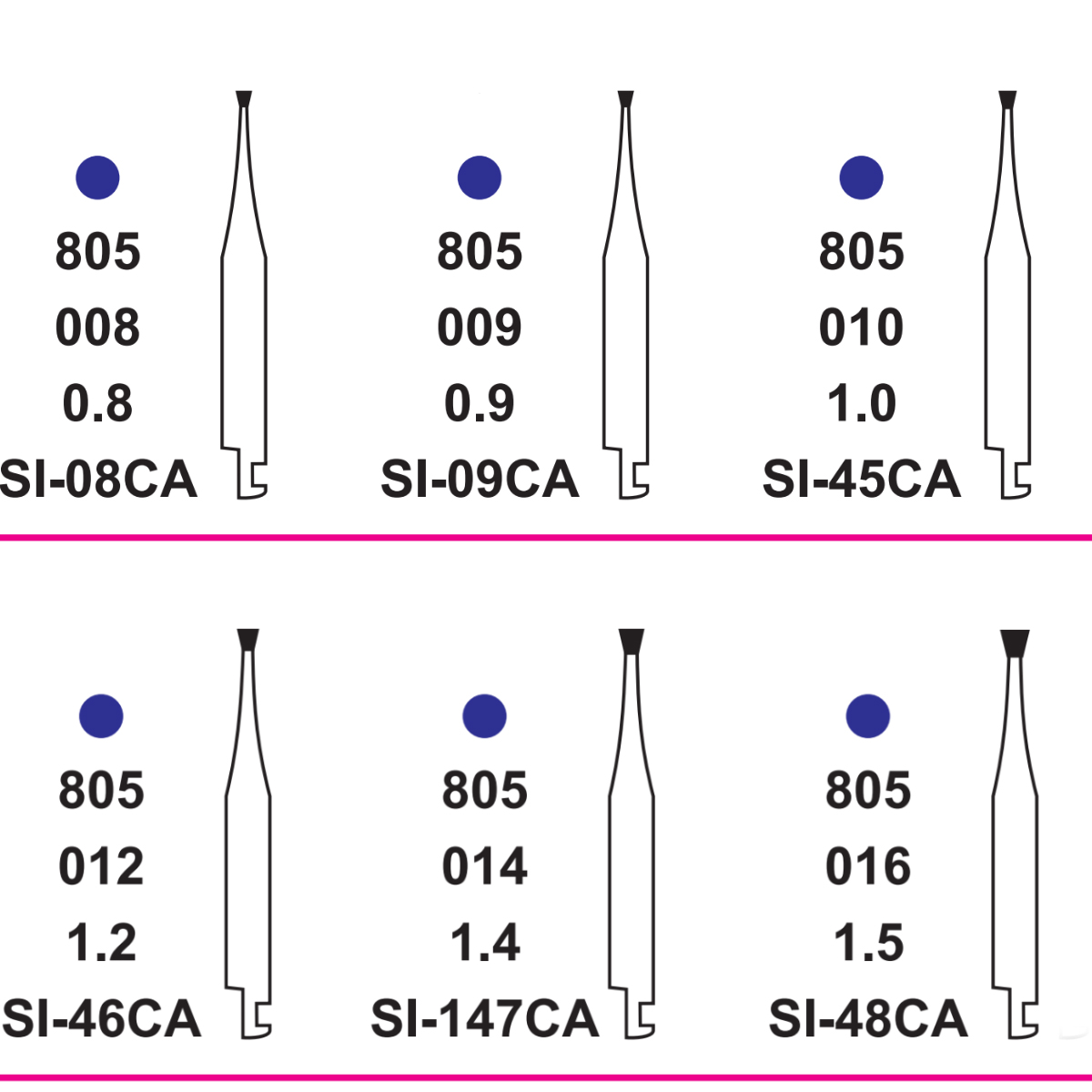 Pivo Single Inverted Cone Contra-angle Diamond Burs CA - SI (Pack Of 5)