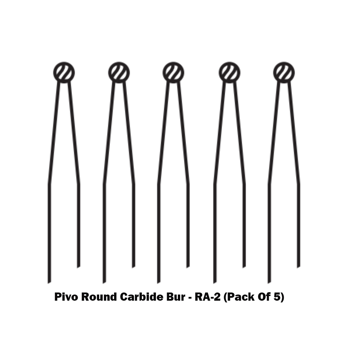 Pivo Round Carbide Contra-angle Burs - RA (Pack Of 5)