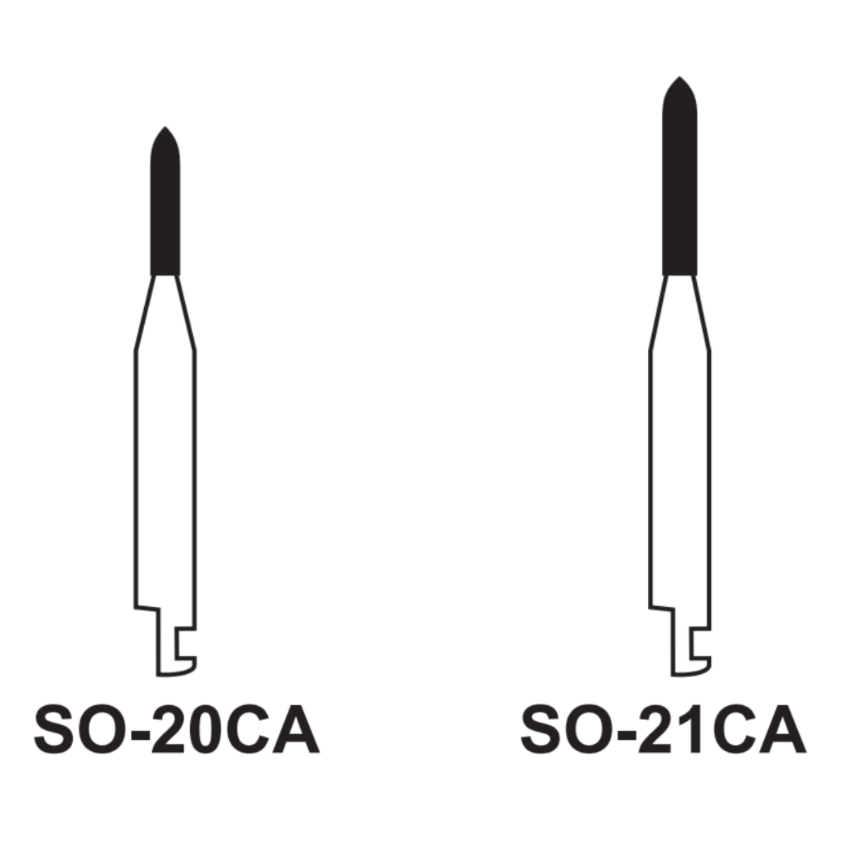 Pivo Straight Ogival End Contra-angle Diamond Burs CA - SO (Pack Of 5)