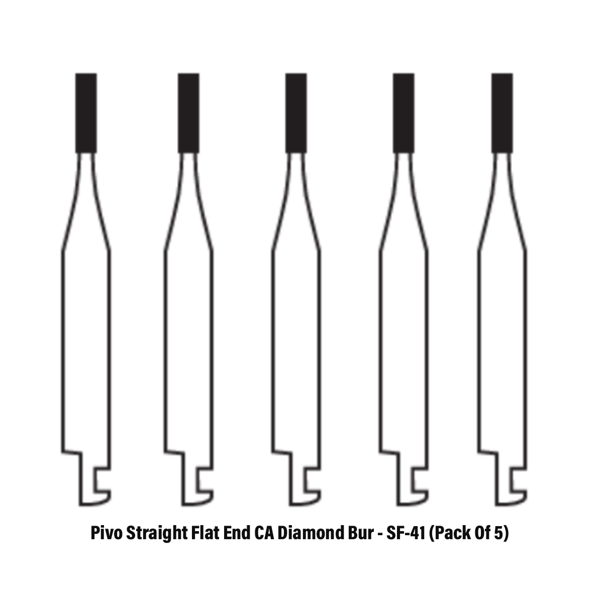 Pivo Straight Flat End Contra-angle Diamond Burs CA - SF (Pack Of 5)