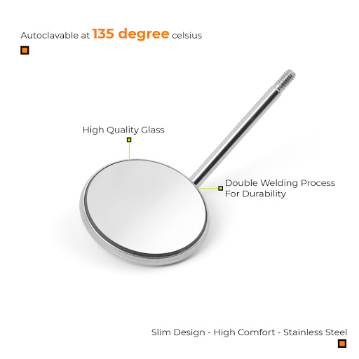 Waldent Mouth Mirror Tops Plain No.5 Pk/12 (K13/3)