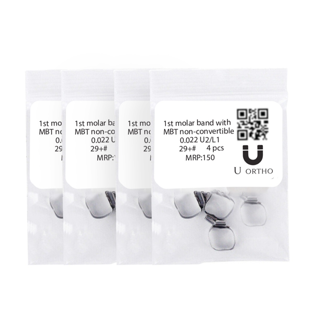 U Ortho Molar Bands Non-Convertible MBT 0.022 1st Molar (Pack of 4) -29+-U2L1