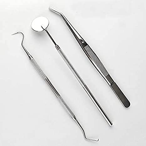 GI Dental Probe + Mouth Mirror + Tweezer (Double ended) (Pk of 10)