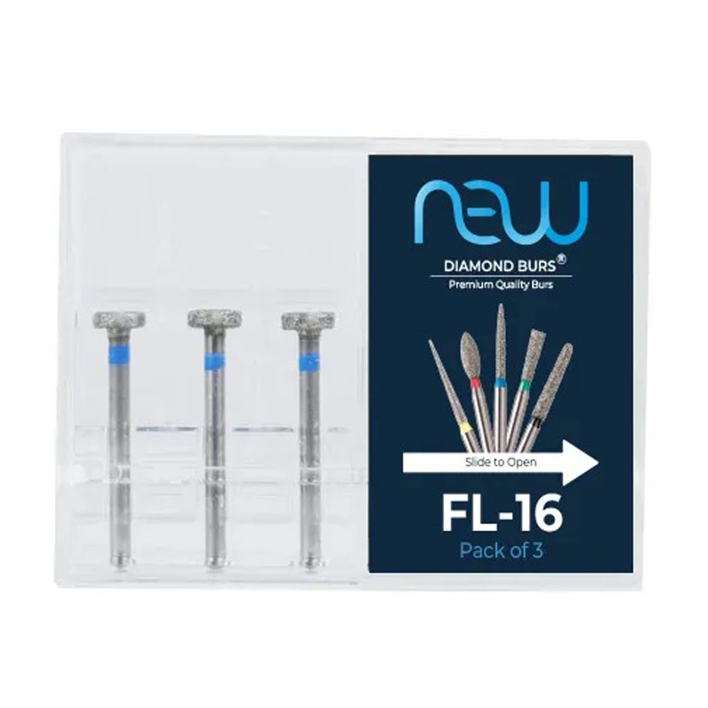 NewDiamond Flat Lathe Diamond Bur FL-16 (Pack of 3)