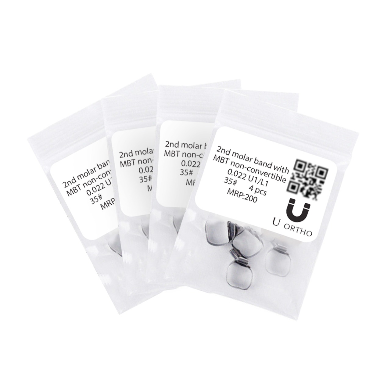 U Ortho Molar Bands Non-Convertible Mbt 0.022 2nd Molar (Pack Of 4) -35-U1L1