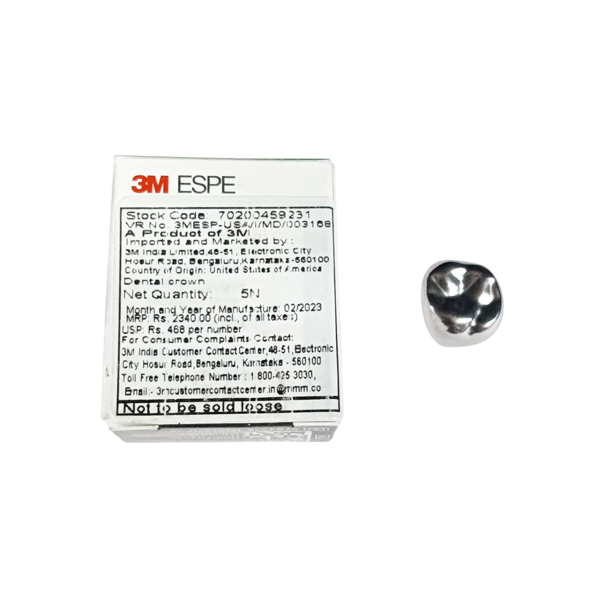 3M ESPE Stainless Steel Permanent Molar Crown 6-UL-5 (Set Of 5)
