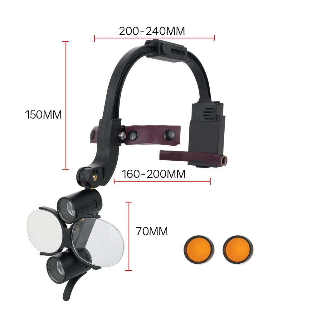 Waldent Head Mounted Double Light Magnifying Surgical Loupes
