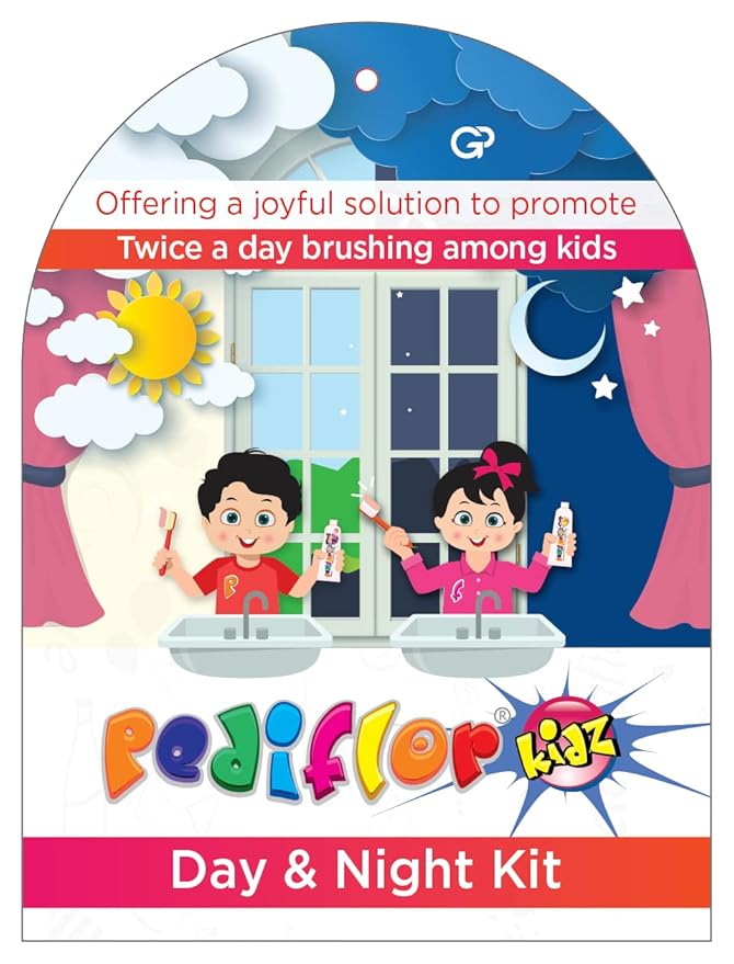 Group Pharma Pediflor Kidz Day & Night Kit With Buddy Toothbrush (Pack of 2)